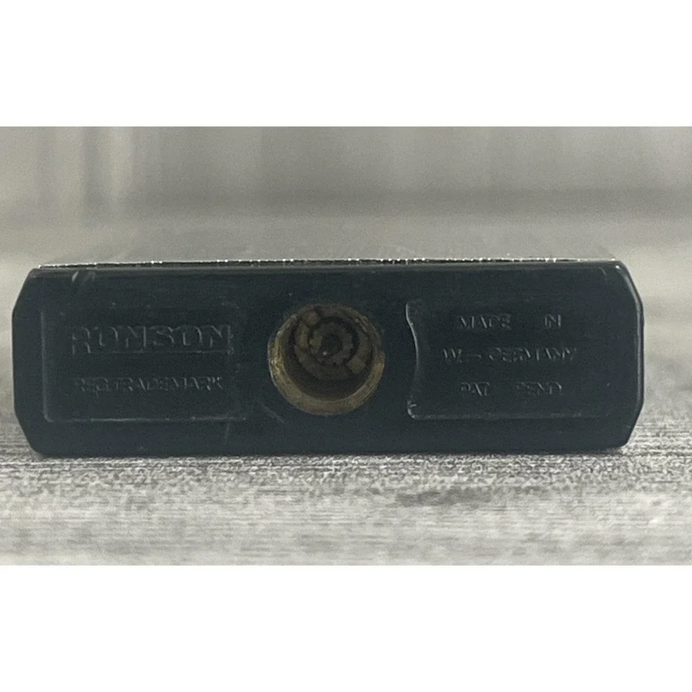 Vintage Ronson Varaflame Lighter West Germany Silver Vertical Lines (b6)